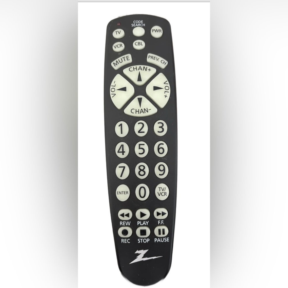 ZENITH CL014 UNIVERSAL VCR TV CBL BIG BUTTON Remote Control like new!